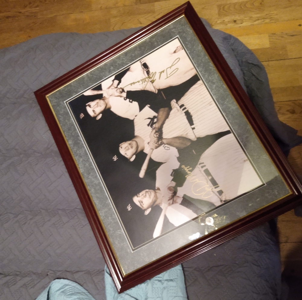 Autographed joe DiMaggio Ted Williams and Micky mantle